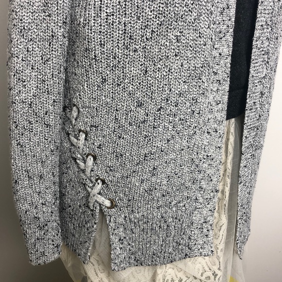 American Eagle Outfitters Gray Speckled Knit Open Front Cardigan Size S - Picture 4 of 11